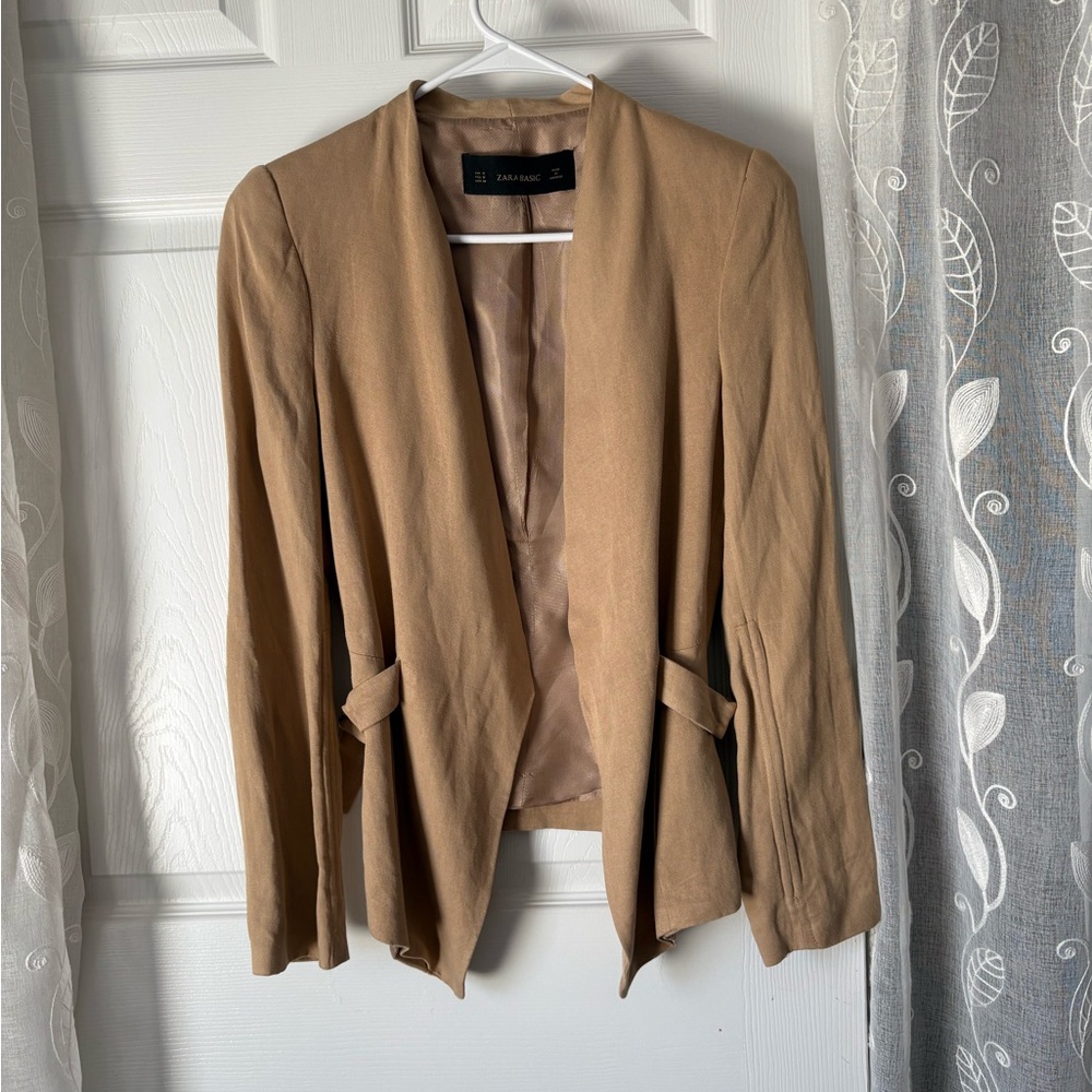Zara Basic Cropped Open-Front Blazer Jacket Women… - image 2